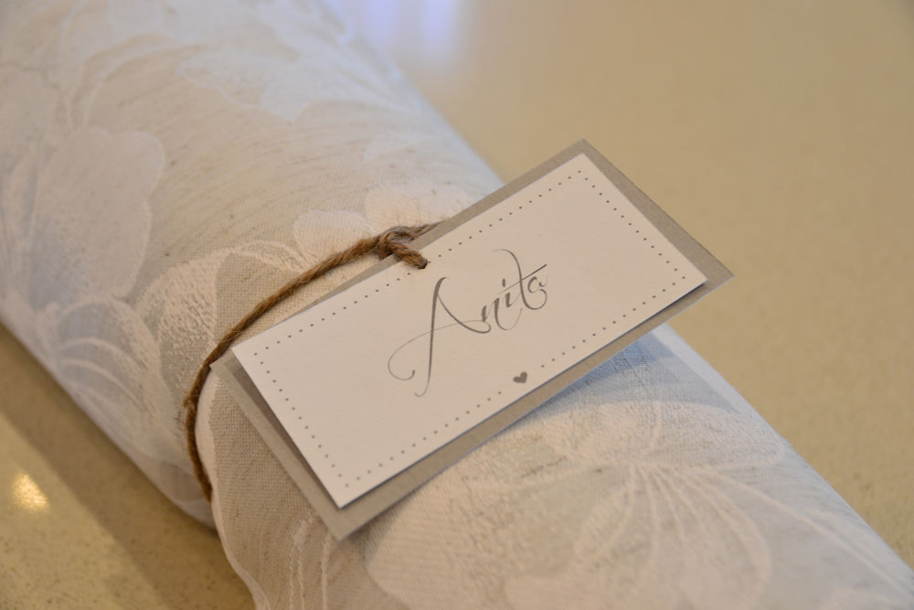 Tovagliolo legato con segnaposto